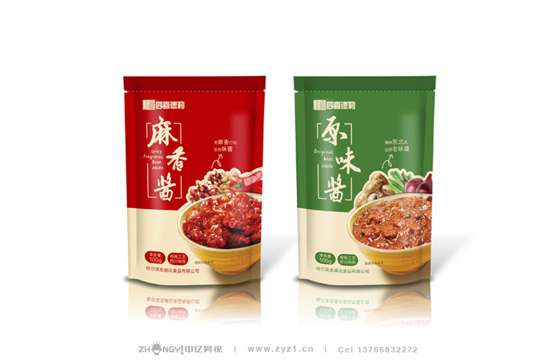 产品+包装设计｜产品+包装食品包装设计｜哈尔滨最好的食品产品+包装设计｜四喜德勒｜食品包装设计｜中亿昇视食品包装设计｜大酱包装设计